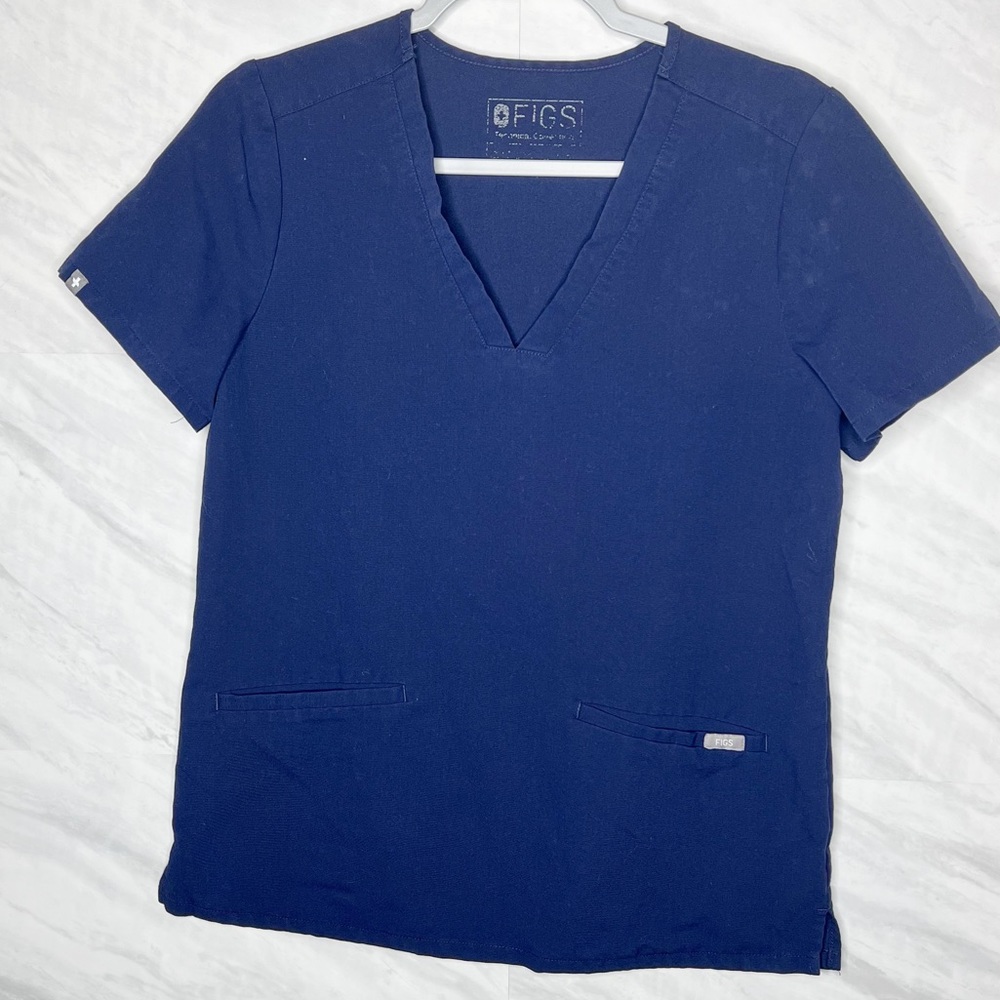 Figs Navy Blue Scrub Top Small